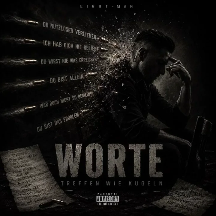Cover zum 8-Man Gratis-Song Worte.